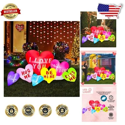 6FT Valentine's Day Inflatable Hearts – Romantic Yard Decor with Blower & Lights