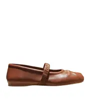 Marni Logo Embossed Ballet Flats 39,40 Brown