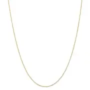 Real 14kt Yellow Gold .8mm Round D/C Wheat Chain; 16 inch