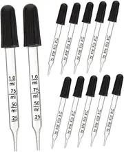 Mobestech 12pcs Glass Droppers 1ml Medicine Droppers Boys and Girls Elderly Dispensers Essential Oil Pipettes