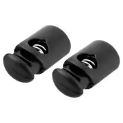 Plastic Cord Locks (0.3")6pcs, Single Hole Spring Cord Locks End Stoppers Black