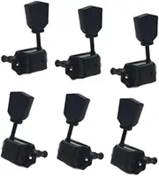 Ｓｉｍｈｏａ Set of Guitar Tuning Pegs with Semi Closed Locking Mechanism, Black