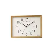 RHYTHM Radio Clock, Wall Clock, Table Clock, A4 Size, Wooden Frame, Interior Clo