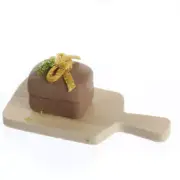 Dollhouse Miniature Loaf of Bread on Cutting Board | 6 Pieces