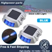 2PCS Solar Driveway Lights Blue Deck Pathway Solar Dock LED Light Safety Light