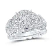 14k White Gold Round Diamond Bridal Wedding Ring Set 1 Cttw Size 8