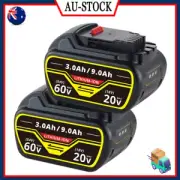 2x 20V 54V 60V 9.0Ah Battery For DeWalt XR FlexVolt DCB205 DCB206 DCB606 DCB609