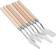 UTHCLO 7 Pcs Palette Knives Set with Wooden Handle Durable Stainless Steel Oil Painting Scrapers for Precise Color Application Canvas for Students and Emerging Artists