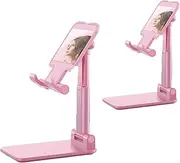 Tablet Stand, Phone/Tablet Stand-Foldable&Adjustable Compact Desktop Phone/Tablet Stand Holder Cradle Dock-Extendable Super Stable for Ipad, Tablet, Phones Etc,Pink,2pcs