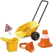 Hape Construction Sand Toy Dumper Set – 5-Piece Kids Playset with Dumper, Digger Bucket & Bulldozer – Beach & Sandbox Toys for Digging, Scooping & Construction Play