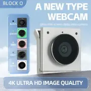 4K Ultra-Thin Portable Metal Webcam,One-Touch Mute–Noise Cancellation Mic
