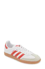 adidas Samba OG Sneaker in White/Solar Red/Off White at Nordstrom, Size 11 Women's