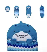 Happy Nappers Cozy Compact Pillow Sleeping Bag Blue Surfy the Shark Kids Size M
