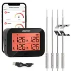 Digital Bluetooth BBQ grill meat thermometer with 4 Probes, instant-read meat...