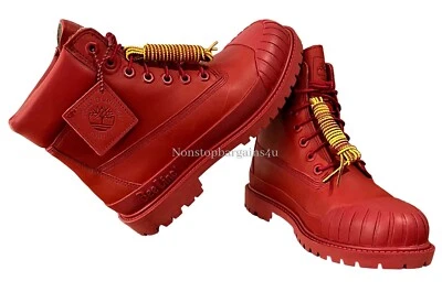 Brand New Timberland Premium 6" Waterproof Boots Red Nubuck. Size 6.5 Womens