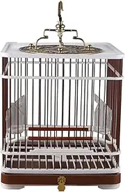 Bird Supplies Lightweight Bird Cage Portable Bird Carrier and Bird Food Cup Plastic Bird Travel Cage Can Be Used for Multiple Birds Bird Playground(Large)