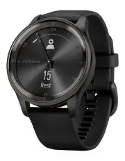 [Garmin] Vivomove Trend Hybrid Smartwatch in Black with Silicone Band