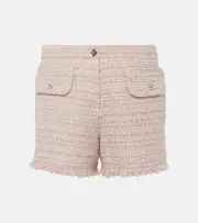 [Versace] Versace Fringed tweed shorts AU 10 pink
