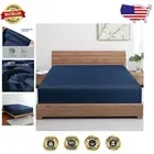 Navy Blue Bamboo Viscose Cooling Fitted Sheets - 2 Pack Twin 400 Thread Count