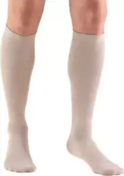 TRUFORM Over The Calf Men's Dress Socks 15-20mmHg (Tan) Medium