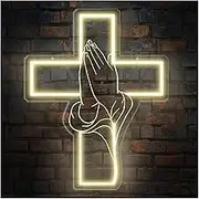 Sign Lamp Cross Jesus Neon Sign USB Powered For Church Display Light Religious Store Display Lamp 28cmx22.5cm