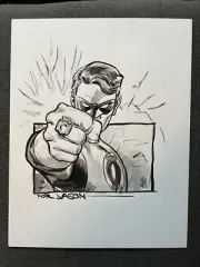 JG JONES GREEN LANTERN HAL JORDAN Original Art Sketch 11X14