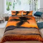 Comforter Cover Set Tropical Beach Bedding Set for Kids Boys Girls Sunset Ocean
