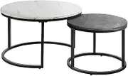 Coffee Table Round Marble Nesting Side Furniture