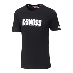 K-SWISS 3D KS Logo Tee棉質吸排T恤-男-黑