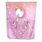Unicorn Dream Catcher Cozy Wanderer Throw Blanket Glow In The Dark 50in X 60 In