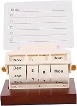 OFFSCH 1 Set Cartoon Wood Calendar Household Perpetual Calendar Office Wheeling Calendar Office Supply