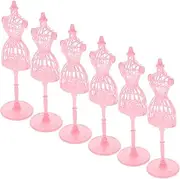 Kisangel 6Pcs Miniature Doll Dress Stands Hollow Mannequin Support Holders for Displaying and Organizing Doll Clothes for Dolls