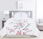 200 Thread Count Embroidered Cotton 3 Piece Duvet Cover Pillow Sham Bedding Set