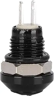 8mm Mini Waterproof Car Momentary Push Button Power Switch Zinc Aluminium Alloy Black Red Green 24V 1A for Vehicle (Black)