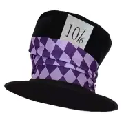 Mad Hatter Top Hat Adult Alice Wonderland Fancy Dress Tea Party Costume