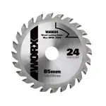 【WORX 威克士】85MM 24T 木工鋸片 TCT硬質合金鋸片(WA5034)