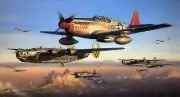 Safe Passage Home by John Shaw P-51 signed by Tuskegee Pilot Charles McGee