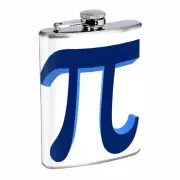 Pi Sign D3 Flask 8oz Stainless Steel Hip Drinking Whiskey