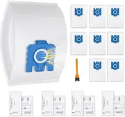[XCIXCI] 8 Pack AirClean 3D Efficiency GN Vacuum Bags, Replacement for Miele Hoover Bags, Compatible with Miele Complete C3, C1, C2, S227, S240, S270, S400, S2, S5, S8 Series Canister Vacuum Cleaner