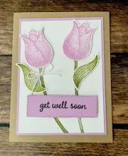 Stampin Up Card Kit ~ Get Well Timeless Tulip Fresh Freesia makes 4 cards + Env