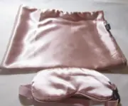 Hallmart Collectibles Pink satin pillowcase & eye mask in drawstring bag