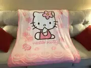 HELLO KITTY Pink Flowers and Butterflies Throw / Blanket