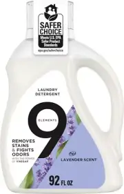 9 Elements Liquid Laundry Detergent, Lavender Scent 92 Fl. Oz.