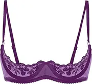 [GRRKDFQ] Women Lingerie Lace Bra Tops Brassiere See Through Sheer Spaghetti Straps Underwear