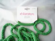 40" Xhilaration Looped Woven Green Seed Bead Necklace New On Card
