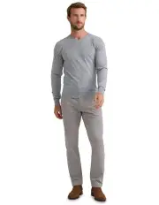 [Oxford] Basic V-Neck Pure Wool Pullover in Grey