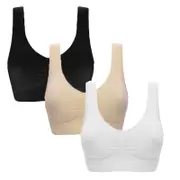 Nevenka 3 Pcs Seamless Sports Bras with Removable Pads Yoga Vest-Set4