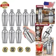 Elegant 11.8 oz Bar Cocktail Shaker with Built-in Strainer - 9 Essential Tools