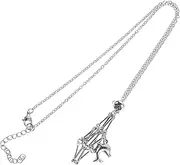 [SHINEOFI] Natural Crystal Stone Necklace Holder Metal Mesh Pendant Empty Crystal Cage Macrame Jewelry Stand
