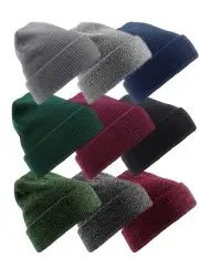 Beechfield Soft Touch Knitted Acrylic Double Layer Heritage Beanie Ski Hat